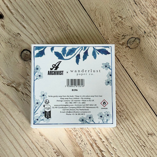 Blue Floral Archivist Safety Matches