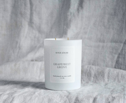 grapefruit grove candle, grapefruit candle, soy wax candle, non-toxic, clean fragrance, cruelty free