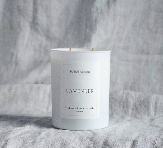 lavender candle, essential oil candle, soy wax candle, non-toxic candle, clean fragrance, cruelty free