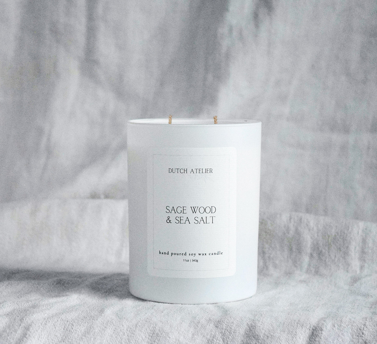 sage wood & sea salt candle, soy wax candle, non-toxic candle, clean fragrance, cruelty free