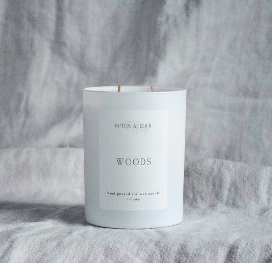 woods candle, creamy santal candle, earthy candle, soy wax candle, non-toxic candle, clean fragrance, cruelty free